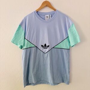 Adidas Men's Blue and Green Shirt